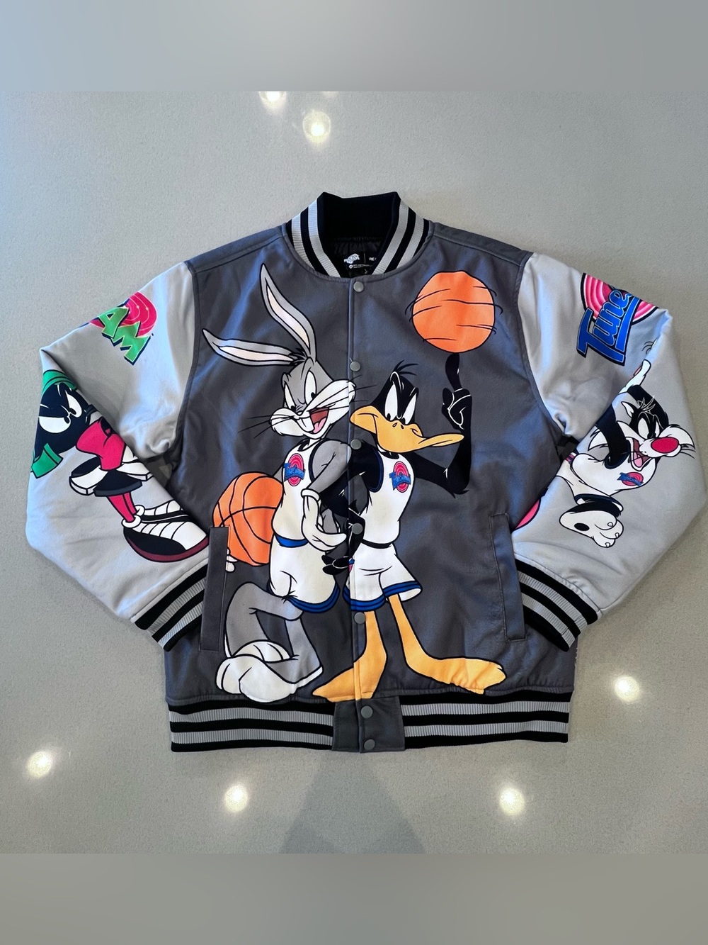 Space Jam Varsity Jacket Bugs Bunny Daffy Duck Sylvester Tweety Marvin Martian L